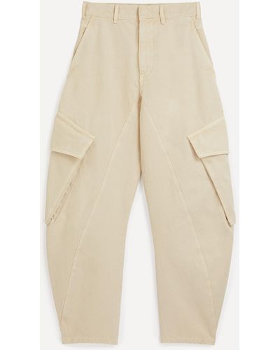 JW Anderson Women's Twisted Cargo Trousers 32 - Natural