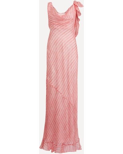 Saloni Women's Asher B Silk Maxi Dress In Stem Rose 8 - Pink