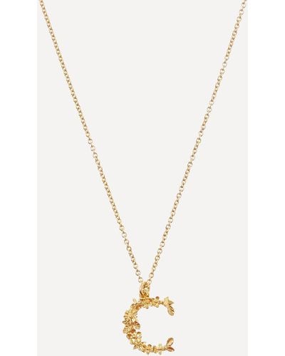 Alex Monroe Gold-plated Floral Letter C Alphabet Necklace One Size - Metallic