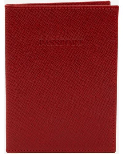 Christys' Women's Eltham Leather Passport Holder - Red