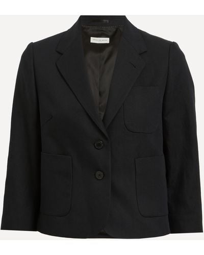 Dries Van Noten Women's Tight Cropped Blazer 12 - Black