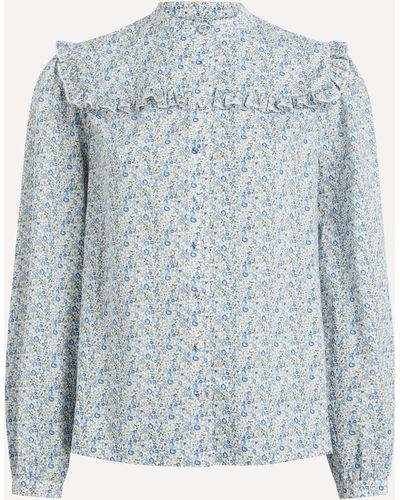 Liberty Women's Eloise Tana Lawn Cotton Prairie Shirt - Blue