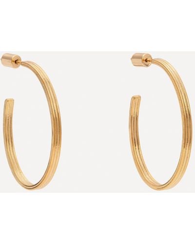 Estella Bartlett Gold-plated Large Ribbed Hoop Earrings One - Natural