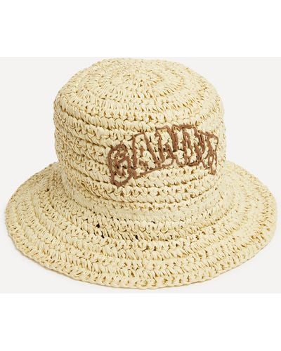 Ganni Women's Beige Summer Straw Hat One Size - Natural