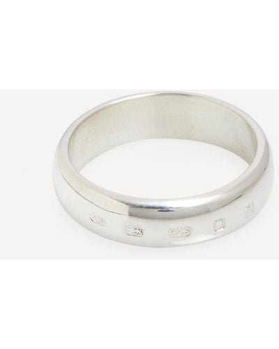Serge Denimes Mens Sterling Silver Traditional Hallmark Ring - White
