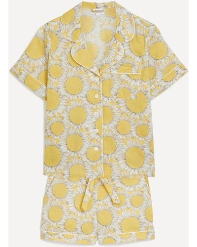 Liberty Women's Hello Sunshine Tana Lawn Cotton Short-sleeve Pyjama Set Xxl - Yellow