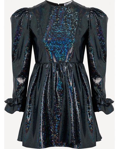BATSHEVA Women's Collarless Mini Prairie Dress - Black