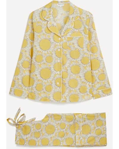 Liberty Women's Hello Sunshine Tana Lawn Cotton Classic Pyjama Set Xs - Yellow