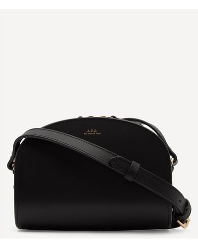 A.P.C. Mini Leather Demi-lune Bag - Black