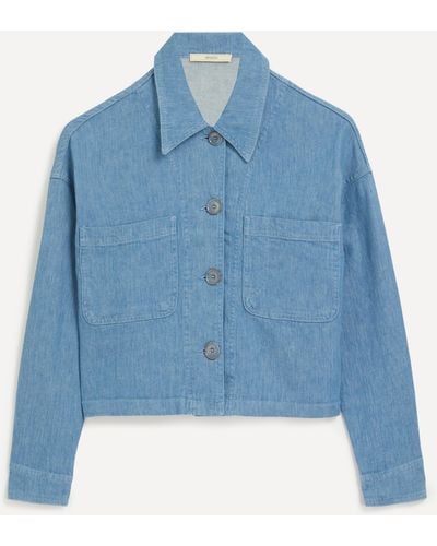 Sessun Women's Notteri Cotton-linen Chambray Twill Jacket - Blue