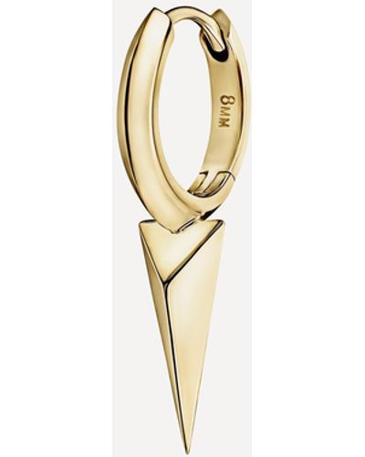 Maria Tash 14ct Gold 8mm Faceted Single Long Spike Hoop Earring - White