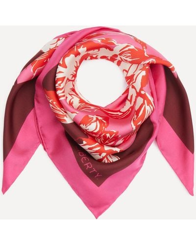 Liberty Women's Carline Bloom 70x70 Silk Scarf One Size - Pink