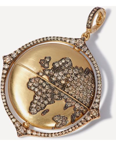 Annoushka 18ct Gold Mythology Diamond Globe Pendant Onesize - Metallic