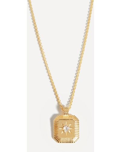 Missoma 18ct Gold-plated Vermeil Silver Engravable June Birthstone Star Ridge Pendant Necklace - Metallic