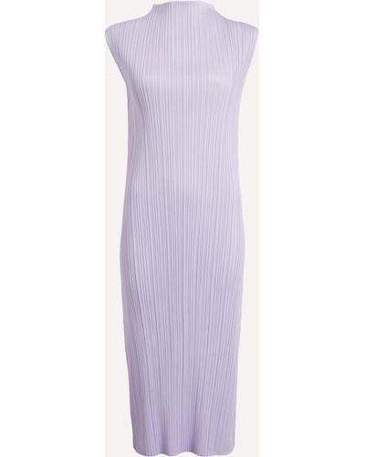 Pleats Please Issey Miyake Women's Monthly Colours: April Pleated Midi Dress 3 - Purple
