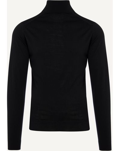 John Smedley Cherwell Merino Wool Roll-neck Sweater - Black