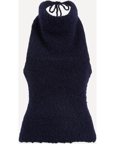 Paloma Wool Women's Groelendia Folvover Sleeveless Knit Top - Blue