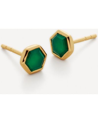 Monica Vinader X Kate Young 18ct Gold-plated Vermeil Silver Gemstone Stud Earring - Green