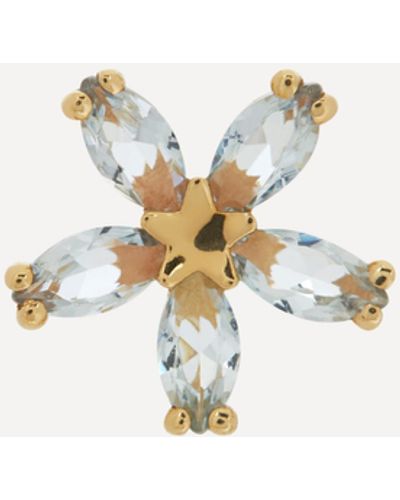 Liberty 9ct Gold Bloomy Aqua Single Stud Earring - White