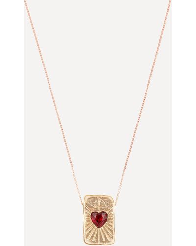 Pascale Monvoisin 9ct Rose Gold L'amour Garnet Heart Pendant Necklace One Size - Metallic
