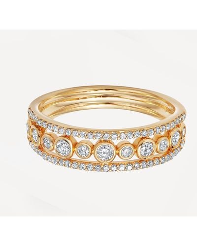 Astley Clarke 14ct Gold Triple Icon Nova Diamond Ring - White
