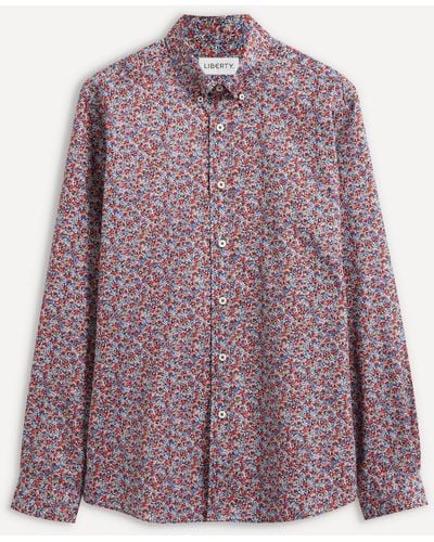 Liberty Ragged Robin Cotton Twill Casual Button-down Shirt - Multicolour