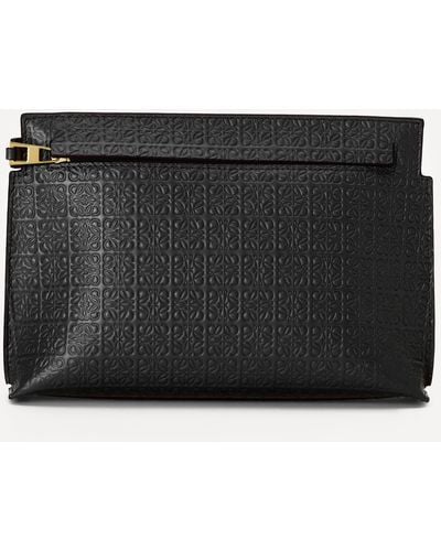 Loewe Leather Repeat T Pouch - Black
