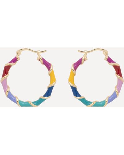 Anna + Nina X Liberty Gold-plated Rainbow Twist And Twirl Hoop Earrings - Blue