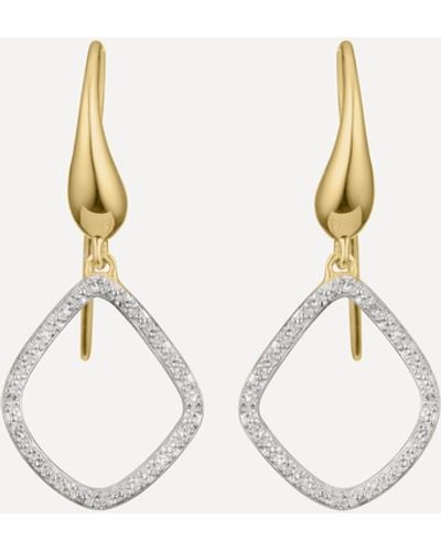 Monica Vinader Gold Plated Vermeil Silver Riva Kite Diamond Earrings One Size - Metallic