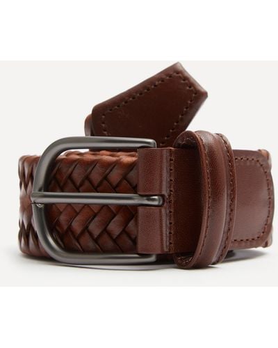 Anderson's Mens Woven Leather Belt - Brown