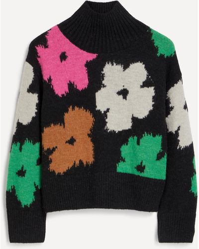 KITRI Yara Cropped Rollneck Boucle Knit Sweater