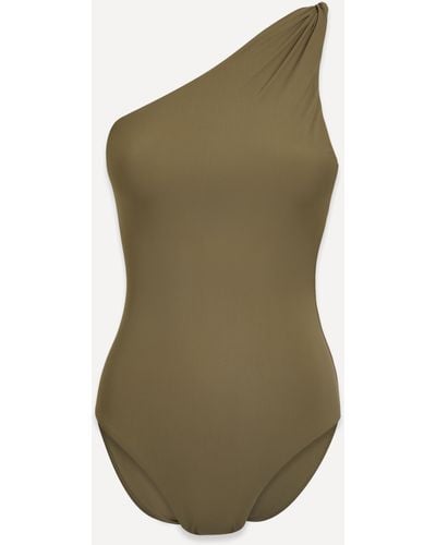Totême Women's Twist-strap One-shoulder Swimsuit Xs - Green