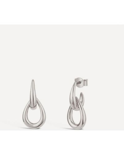 Dinny Hall Silver Raindrop Double Link Drop Earrings - Natural