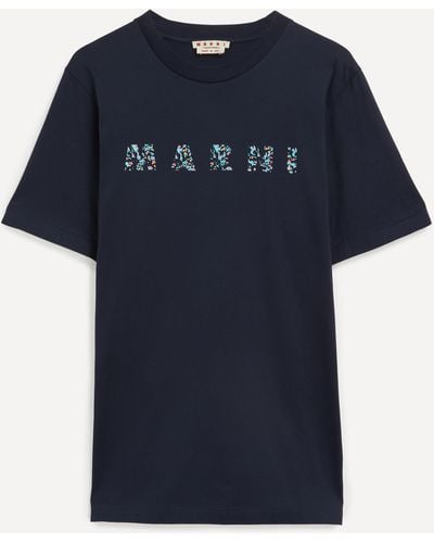 Marni Deep Blue Patterned Print T-shirt 42/52