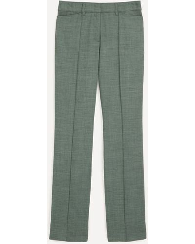 Stella McCartney Women's Wool Front Pleat Trousers 12 - Green