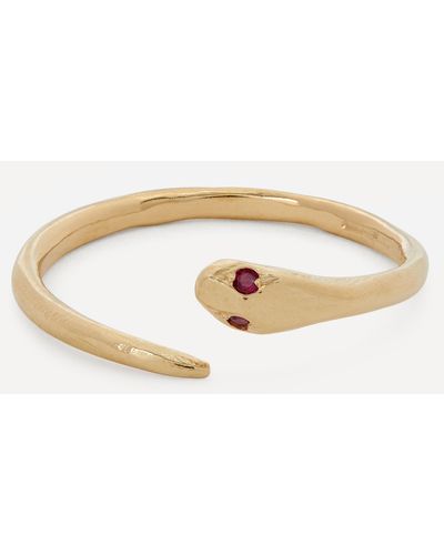 Seb Brown 14ct Gold Ruby Serpent Ring - White