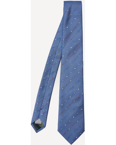 Paul Smith Mens Multi-colour Spot Silk Tie - Blue