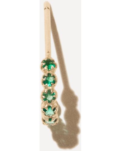 Pascale Monvoisin 9ct Gold Ava Emerald Hoop Earring - White