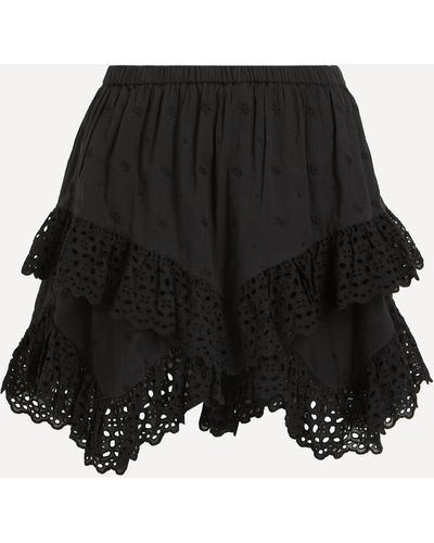 Isabel Marant Women's Sukira Broderie Anglaise Cotton Shorts 6 - Black