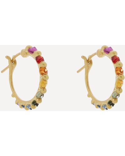 Polly Wales Gold Polaris Rainbow Sapphire Hoop Earrings One - Natural