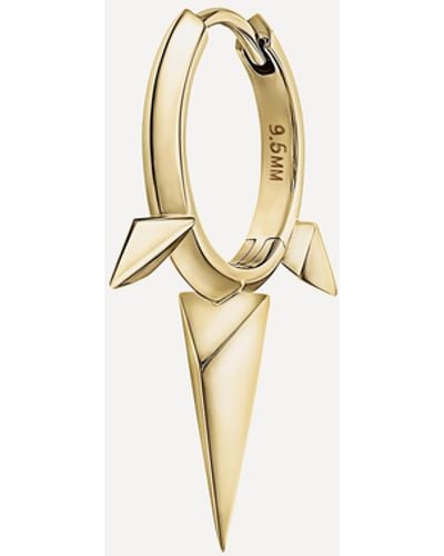 Maria Tash 14ct Gold 9.5mm Faceted Triple Spike Hoop Earring - Natural