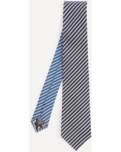Paul Smith Deck Stripe Cotton-silk Tie - Blue