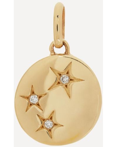 Liberty 9ct Gold Handmade Ianthe Star Triple Diamond Pendant - White