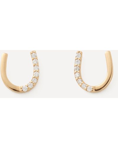 Melissa Joy Manning 14ct Gold Diamond Horseshoe Stud Earrings One Size - Natural