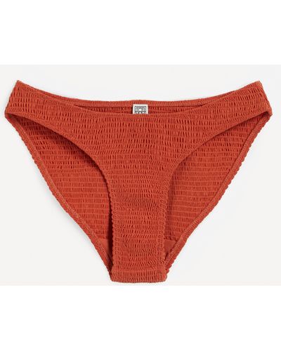 Totême Smocked Mini Bikini Bottoms - Orange