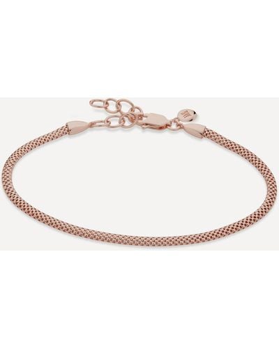 Monica Vinader 18ct Rose Gold Plated Vermeil Silver Heirloom Fine Chain Bracelet - White