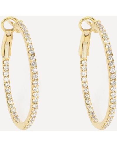 Kojis 18ct Gold Diamond Hoop Earrings - Natural