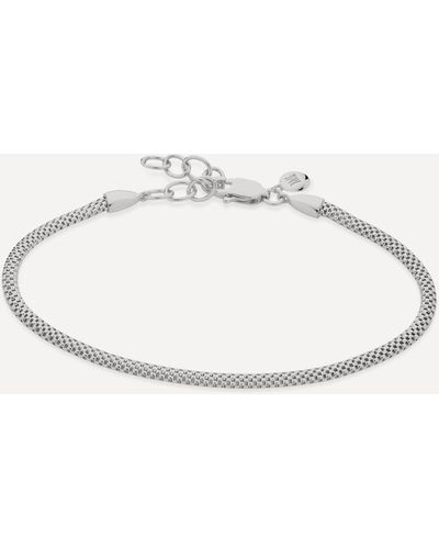 Monica Vinader Sterling Silver Heirloom Woven Fine Chain Bracelet - White