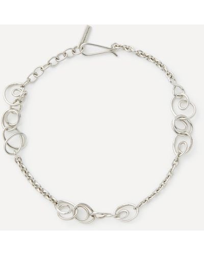 Completedworks Mens Sterling Silver Mixed Link Chain Necklace One Size - White