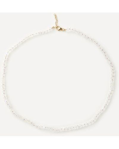 Andrea Fohrman 14ct Gold Moonstone Beaded Necklace One Size - White